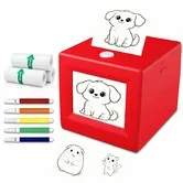AI Voice Sticker Printer for Kids, Portable Inkless Thermal Printer with Display Screen, DIY Coloring & Craft Sticker Maker Toy Gift