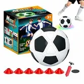 Glow Soccer Ball Set, LED Light Up Football with Music, 6 Training Cones & Pump, PVC Interactive Soccer Toy for Kids Age 3+