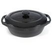 Stanley Rogers 4.0L 28cm Oval Enamelled Cast Iron Casserole Black