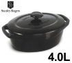 Stanley Rogers 4.0L 28cm Oval Enamelled Cast Iron Casserole Black