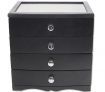 Wooden Jewellery Box with 4 Drawers - Black