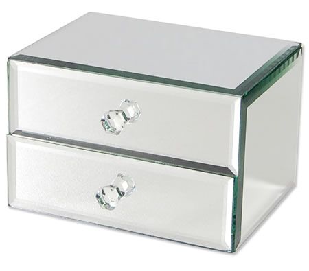 Handcrafted Mirrored Jewellery Box with 2 Drawers - SL10491