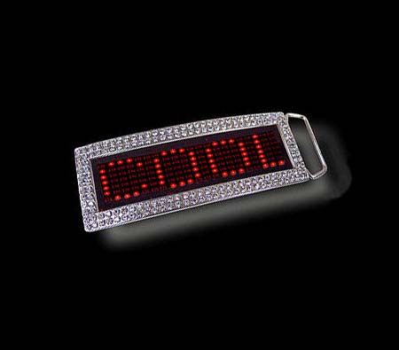 scrolling text led belt buckle