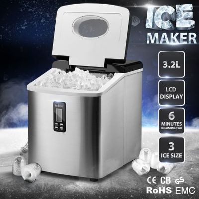 Devanti 3.2L Ice Maker Portable Ice Cube Machine - Silver