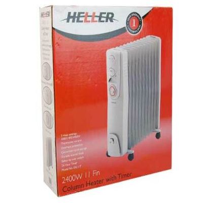 Heller 2400W 11 Fin Column Oil Heater with Tip Over Switch and Timer -  Crazy Sales