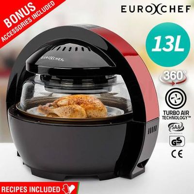 EUROCHEF 10L Electric Digital Air Fryer with Rotisserie, Rotating