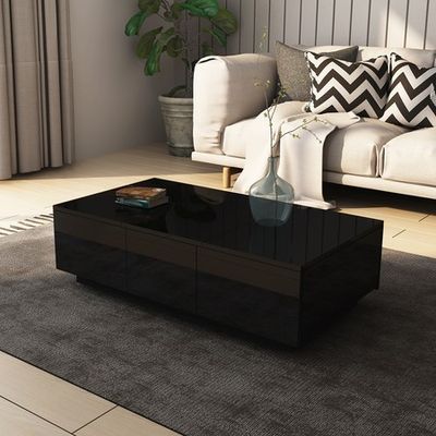 Black gloss deals living room furniture