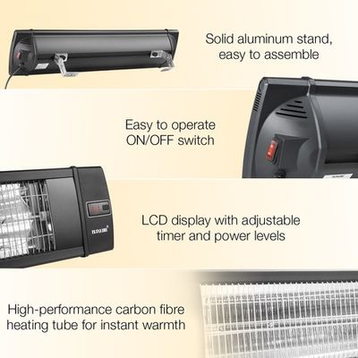 Maxkon 2000W Infrared Radiant Heater Electric Outdoor Patio Strip Heater  Wall Ceiling