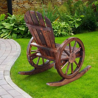 Wagon wheel deals rocking chair