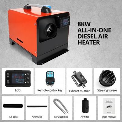 All in One 12V 8kW Diesel Air Heater Parking Heater w/ LCD Remote Control -  Black 
