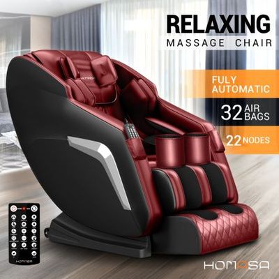 HOMASA Red Full Body Massage Chair Zero Gravity Recliner