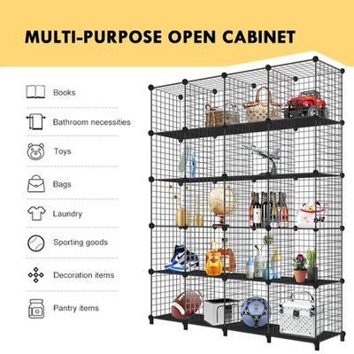 NEW 20 CUBE WIRE GRID ORGANIZER BOOKCASE STORAGE CABINET CLOSET