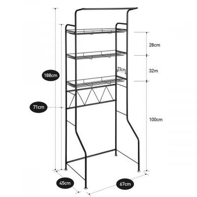 Metal Adjustable Bathroom Shelf Above Washer Expandable Storage Stand Over  Dryer Laundry Unit Organizer Rack Over Toilet White