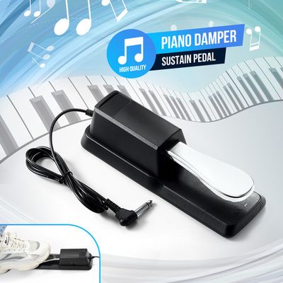 Piano Sustain Pedal,Keyboard Sustain Pedal for Digital Piano With Polarity  Switch and Anti-Slip Rubber Bottom For MIDI Keyboards, Digital Pianos,1/4