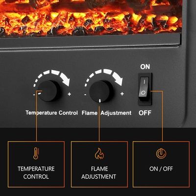 1800W Portable Freestanding 22-inch Electric Fireplace Stove Heater  Thermostat 3D Flame Effect