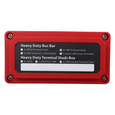 Heavy Duty 4 Way Bus Bar/ Power Distribution Red Box Terminal Studs 300A  48V DC