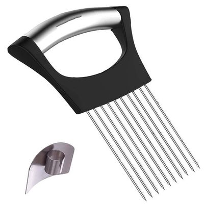 Tools Kitchen Stainless Holder Vegetable KF Gadget Onion Steel Cutter Slicer