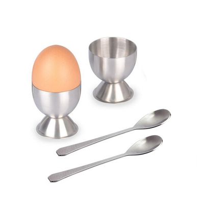 Egg Cracker Topper Set Soft Hard Boiled Eggs Separator Holder Include 4 Egg  Spoons and 4 Egg Cups 1 Shells Remover Top Cutter Stainless Steel for