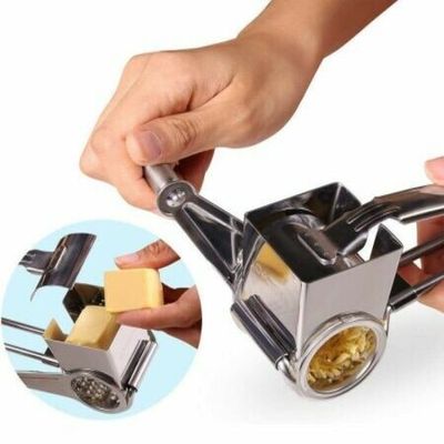 Hand Held Rotary Cheese Grater, Cheese Cutter Slicer With Sharp