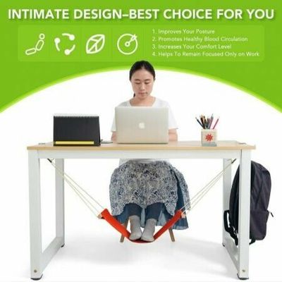 Auoinge Foot Hammock Under Desk FootRest | Adjustable Office Foot Rest  Under Desk | Portable Desk Foot Hammock with Headphone Holder
