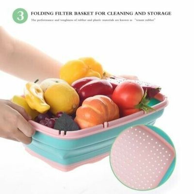 1pc 3 In 1 Multi-functional Folding Cutting Board, With Drain