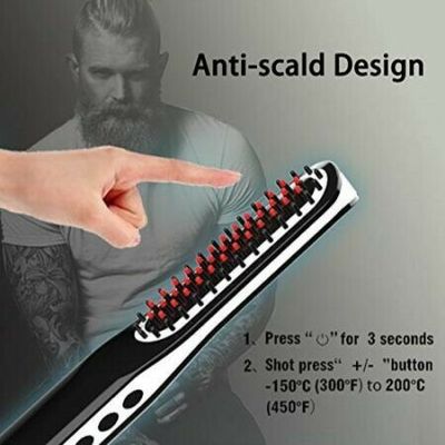 2in1 Hair Beard Straightening Comb Cordless USB powered for men