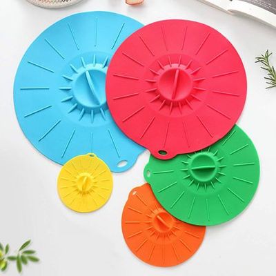 WALFOS Set of 5 silicone Microwave bowl cover cooking pot pan lid