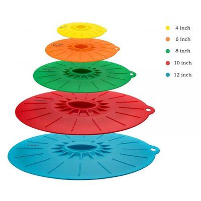 Set Of 5 Heat Resistant Microwave Cover - Various Sizes Silicone