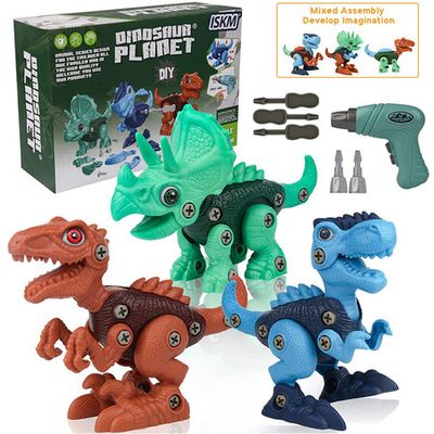 Dinosaur Toys for 3 4 5 6 7 Year Old Boys, Take Apart Dinosaur Toys for Kids 3-5 5-7 Stem Construction Building Kids Toys with Electric Drill