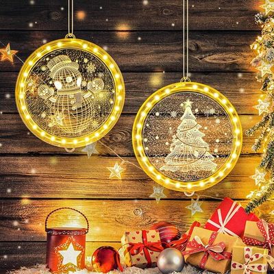 Lighted Christmas Window Silhouette Decoration Christmas Window Decoration  Lights Battery Operated Christmas Window Lighted Decorations Hanging