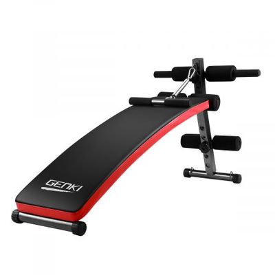 Home Gym Incline Sit Up Bench W Elastic Rope For Multi Worktout