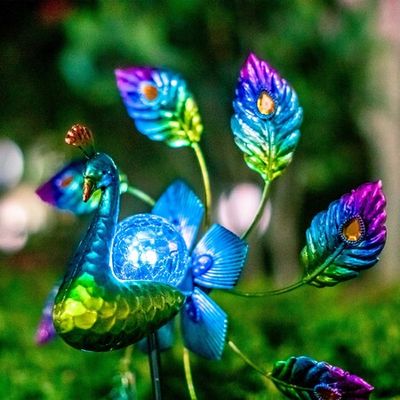 Garden peacock deals solar light