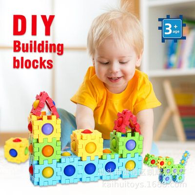 Building Blocks Fidget Pack, Diy Push Pop Fidget Blocks Toys