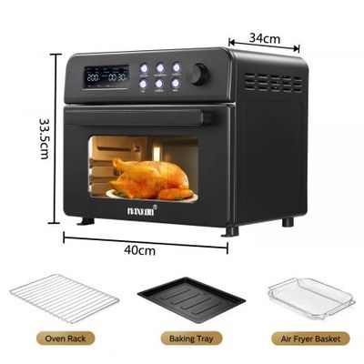 MOOSOO 24.3 Quart Air Fryer Oven, Stianless Steel Toaster Oven