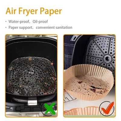 US Stock Air Fryer Disposable Paper Liner, 100 Pcs Baking Parchment Paper  Sheets, Round Non-stick Air Fryer Liners 