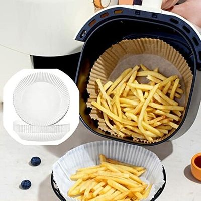 US Stock Air Fryer Disposable Paper Liner, 100 Pcs Baking Parchment Paper  Sheets, Round Non-stick Air Fryer Liners 