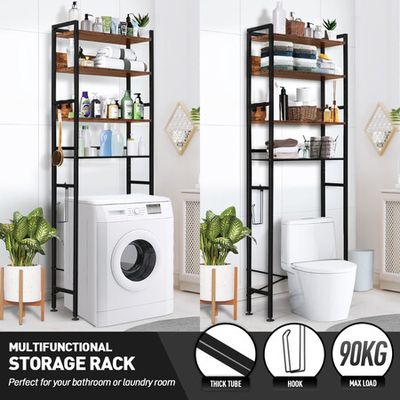 4 Tier Bathroom Shelf Organiser Rack Over Toilet Washing Machine