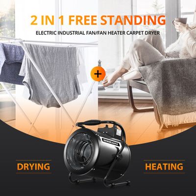 Industrial Fan Heater Electric 2 in 1 Portable Hot Air Blower Carpet Dryer  for Workshop Warehouse