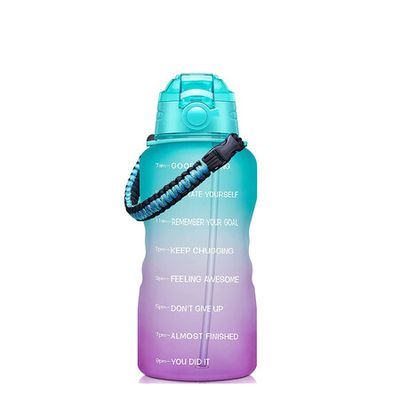 1 Gallon - 128 oz. Giant Water Bottle with Handle and Measurement Scale &  Straw