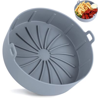 Air Fryer Reusable Liner (8-inch), FGSAEOR Oven Insert Silicone Bowl,  Replacement of Parchment Paper Liners, Non Stick Basket for Baking Cooking