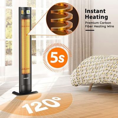 Maxkon Electric Heater Infrared Space Outdoor Indoor Patio Room Portable  Energy Efficient Warmer Instant Carbon Fibre
