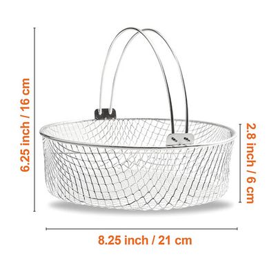 Air Fryer Basket, Steamer Basket, 304 Stainless Steel Mesh Basket for Air  Fryer, Air Fryer Accessory 8 inch Basket with Handle