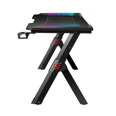 MIUZ RGB LED Gaming Desk Computer Home Office Writing Desk Racer Table