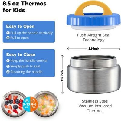 Caperci Bento Lunch Box for Kids with Thermos - Leakproof 4-Compartment  Lunch Food Containers for Kids and Teens, Two Temperature Zones, Versatile  (Blue) 