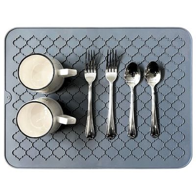 Silicone Dish Drying Mats With Utensils Holder, Heat Resistant