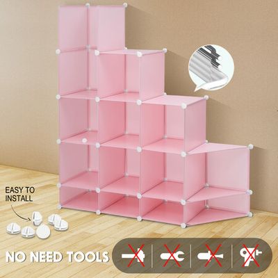 12 Cube Storage Shelves, DIY Plastic Closet Cabinet Organizer