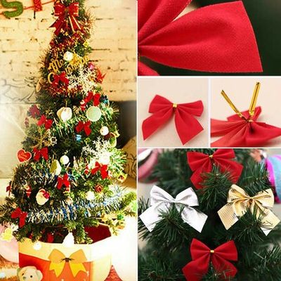 Small Red Bows Christmas Tree  Mini Red Bows Christmas Tree - 12pcs/pack  Christmas - Aliexpress