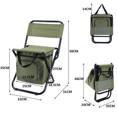 Fishing Folding Chair with Cooler Bag Portable Camping Stool Cooler Bag for  Fishing/Beach/Outing - Crazy Sales