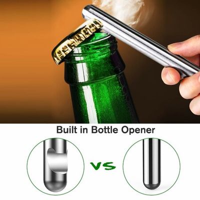 Stylish Stainless Steel Beer Bottle Cooler with Opener