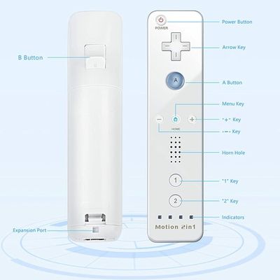 Wii Wireless Remote Gamepad Controller for Nintend Wii and Wii U, with Silicone Case and Wrist Strap(No Motion Plus),White